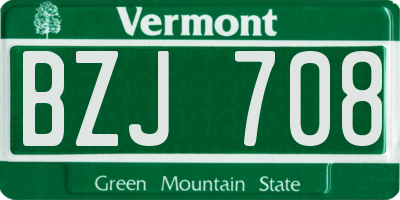VT license plate BZJ708