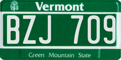 VT license plate BZJ709