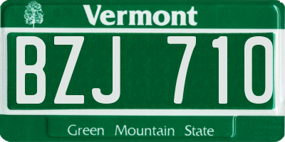 VT license plate BZJ710