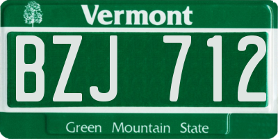 VT license plate BZJ712