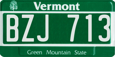 VT license plate BZJ713