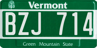 VT license plate BZJ714
