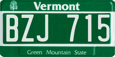 VT license plate BZJ715