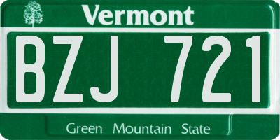 VT license plate BZJ721