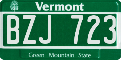 VT license plate BZJ723