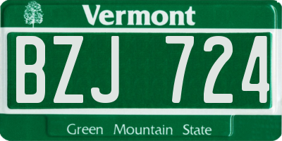 VT license plate BZJ724