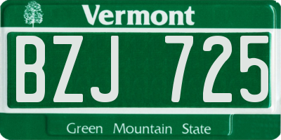 VT license plate BZJ725