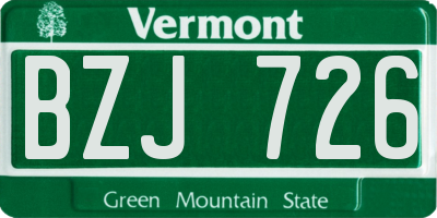 VT license plate BZJ726