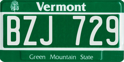 VT license plate BZJ729