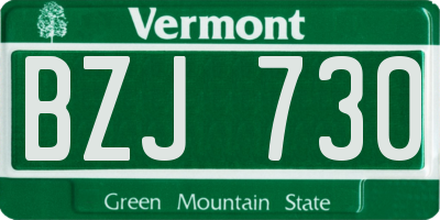 VT license plate BZJ730