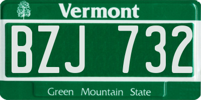 VT license plate BZJ732