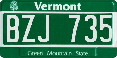 VT license plate BZJ735