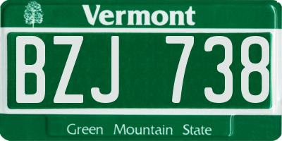 VT license plate BZJ738