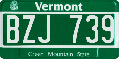 VT license plate BZJ739