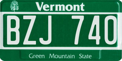 VT license plate BZJ740