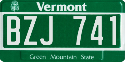 VT license plate BZJ741