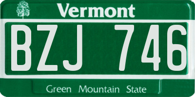 VT license plate BZJ746