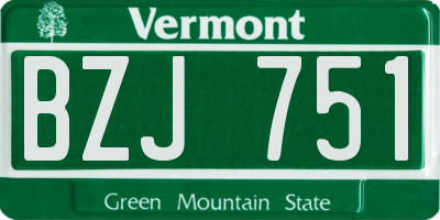 VT license plate BZJ751