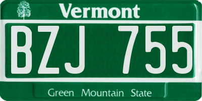 VT license plate BZJ755