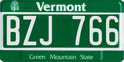 VT license plate BZJ766