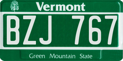 VT license plate BZJ767