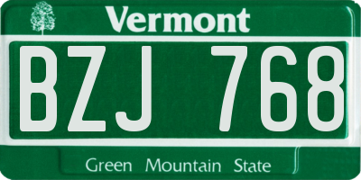 VT license plate BZJ768