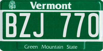 VT license plate BZJ770