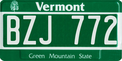 VT license plate BZJ772
