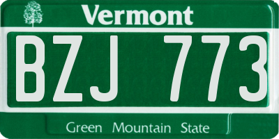 VT license plate BZJ773