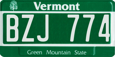 VT license plate BZJ774