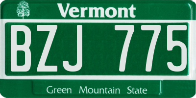 VT license plate BZJ775