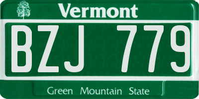 VT license plate BZJ779