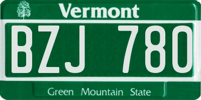 VT license plate BZJ780