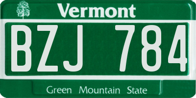 VT license plate BZJ784