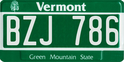 VT license plate BZJ786