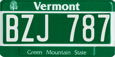 VT license plate BZJ787