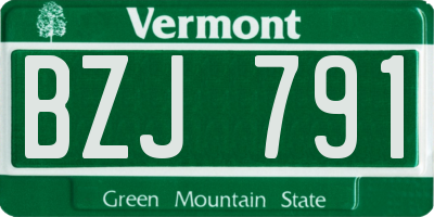 VT license plate BZJ791