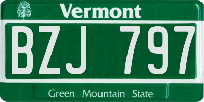 VT license plate BZJ797