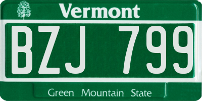 VT license plate BZJ799