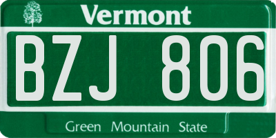 VT license plate BZJ806