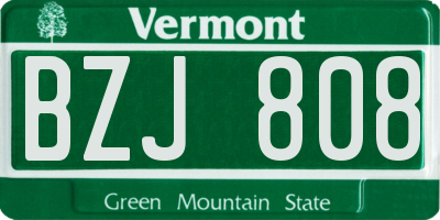 VT license plate BZJ808