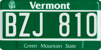 VT license plate BZJ810