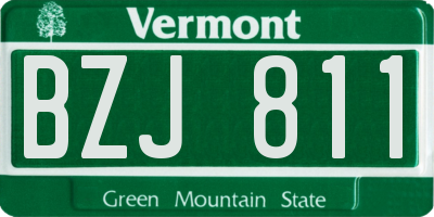 VT license plate BZJ811