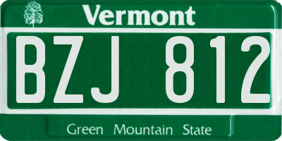VT license plate BZJ812