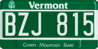 VT license plate BZJ815