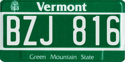 VT license plate BZJ816
