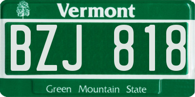 VT license plate BZJ818