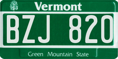 VT license plate BZJ820