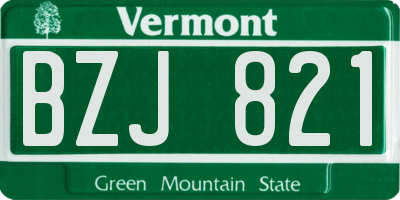 VT license plate BZJ821