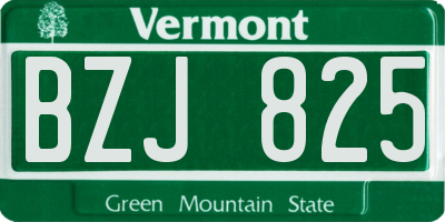 VT license plate BZJ825